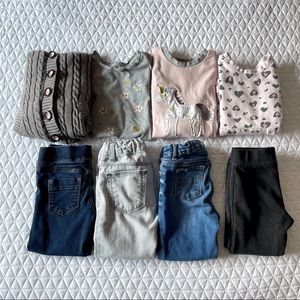 Toddler Clothing Bundle - Four Tops, Four Pants (see photos)